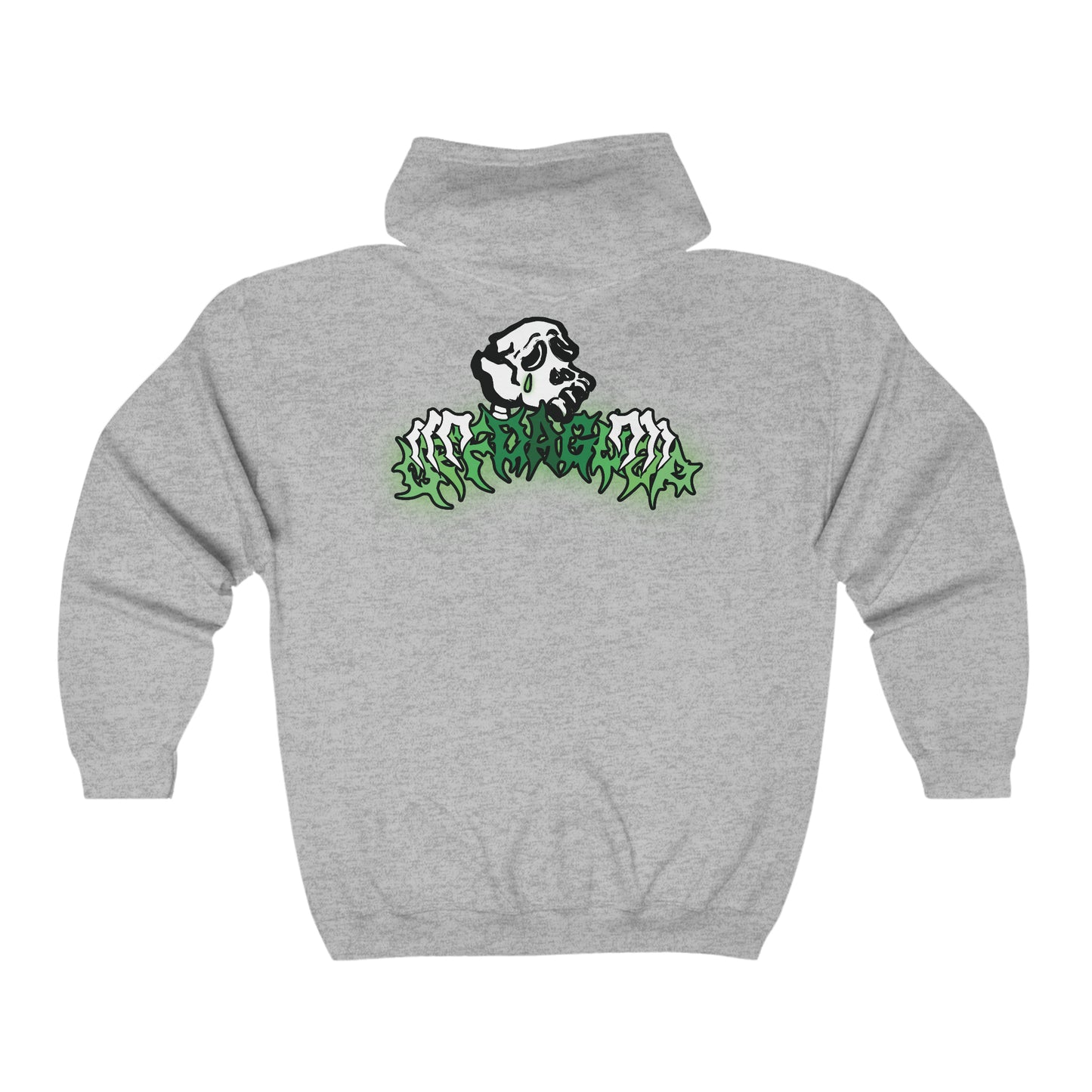 Mini Logo "OffDaGoop" Green Bones Zip-Up Hoodie