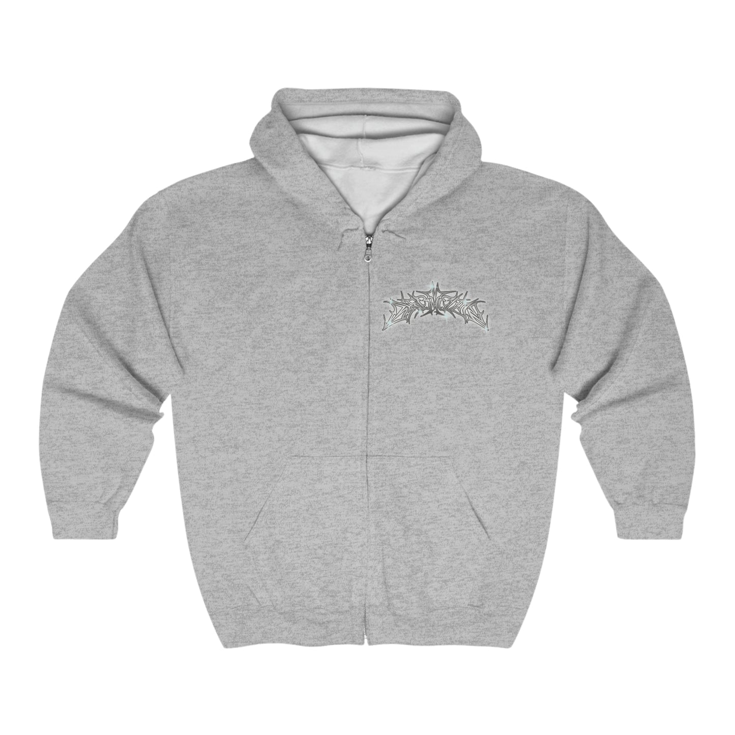 Mini Logo "OffDaGoop" Silver D-$cript Zip-Up Hoodie