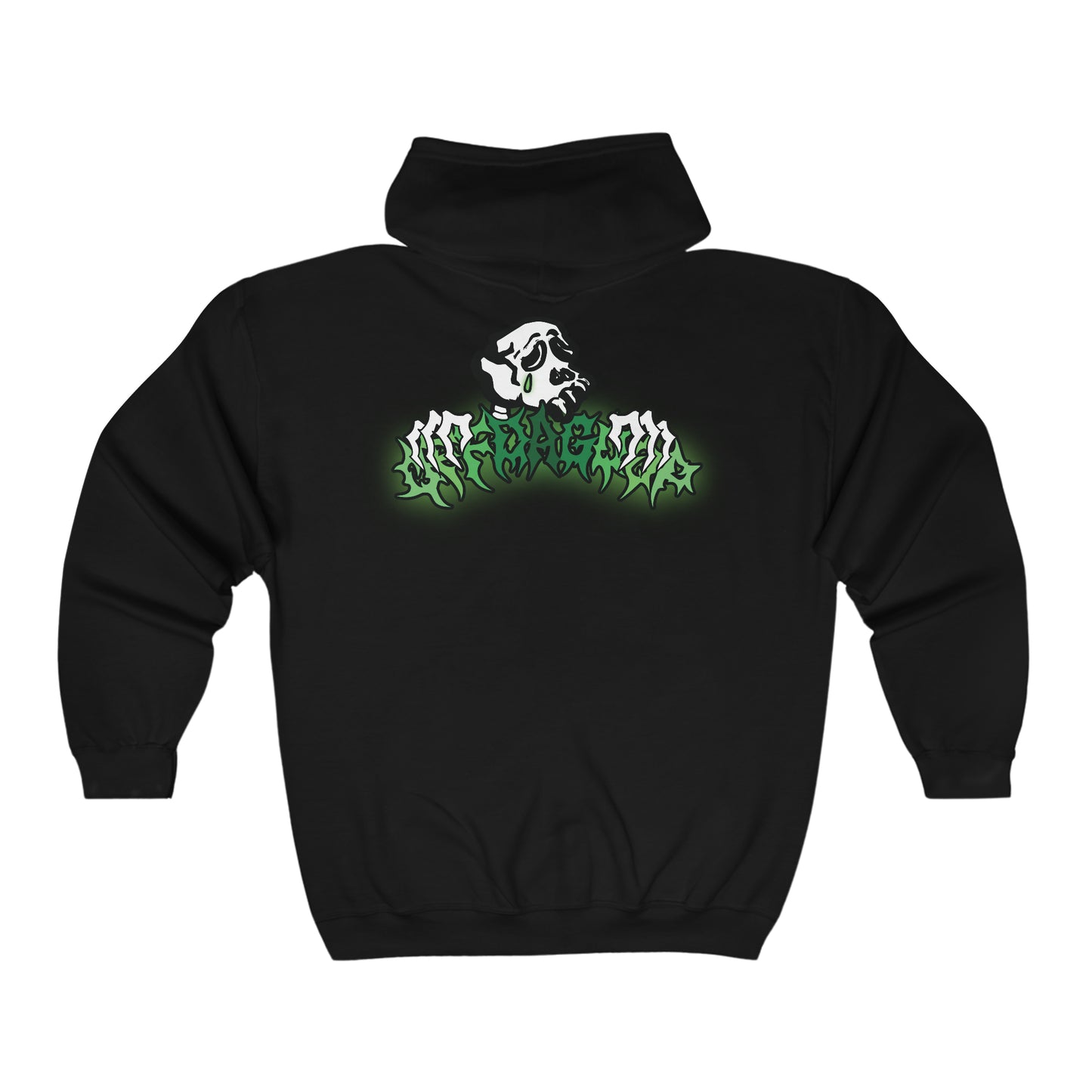 Mini Logo "OffDaGoop" Green Bones Zip-Up Hoodie