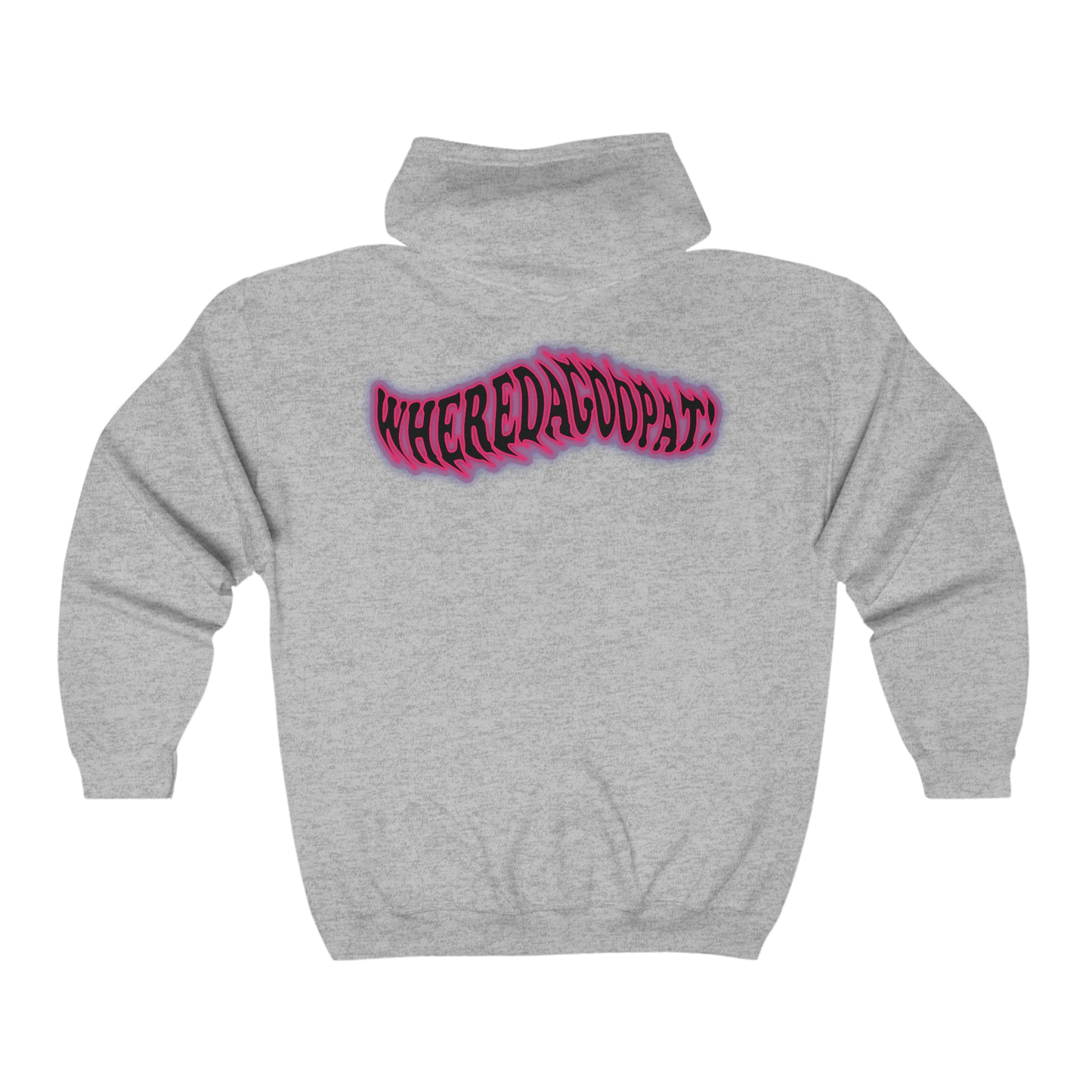 “Wheredagoopat!” Pink Flow Glow Zip-up Hoodie