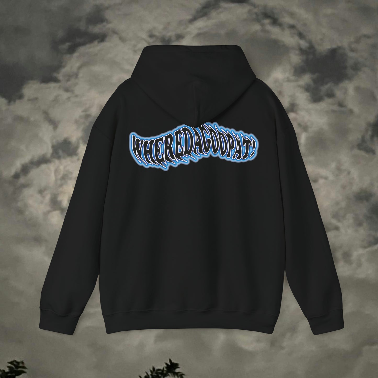 "Wheredagoopat!" Blue Flow Hoodie