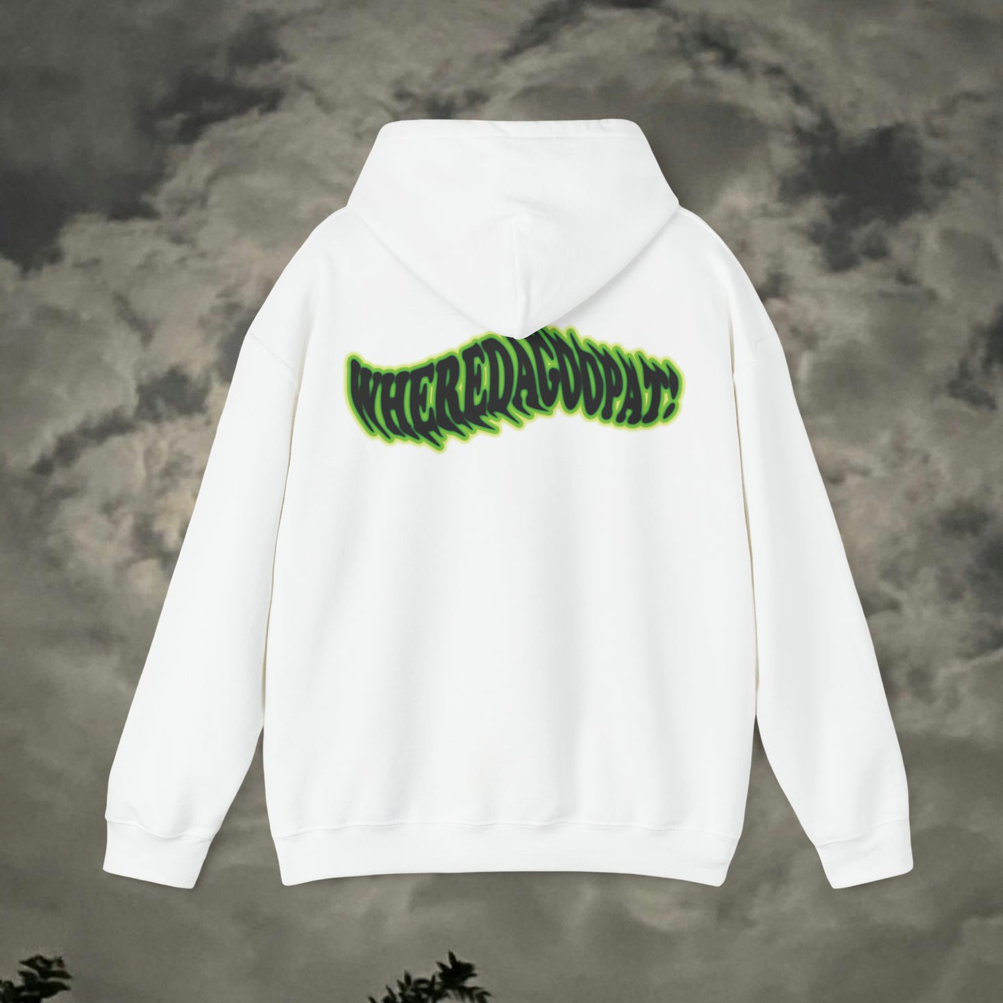 "Wheredagoopat!" Green Flow Hoodie