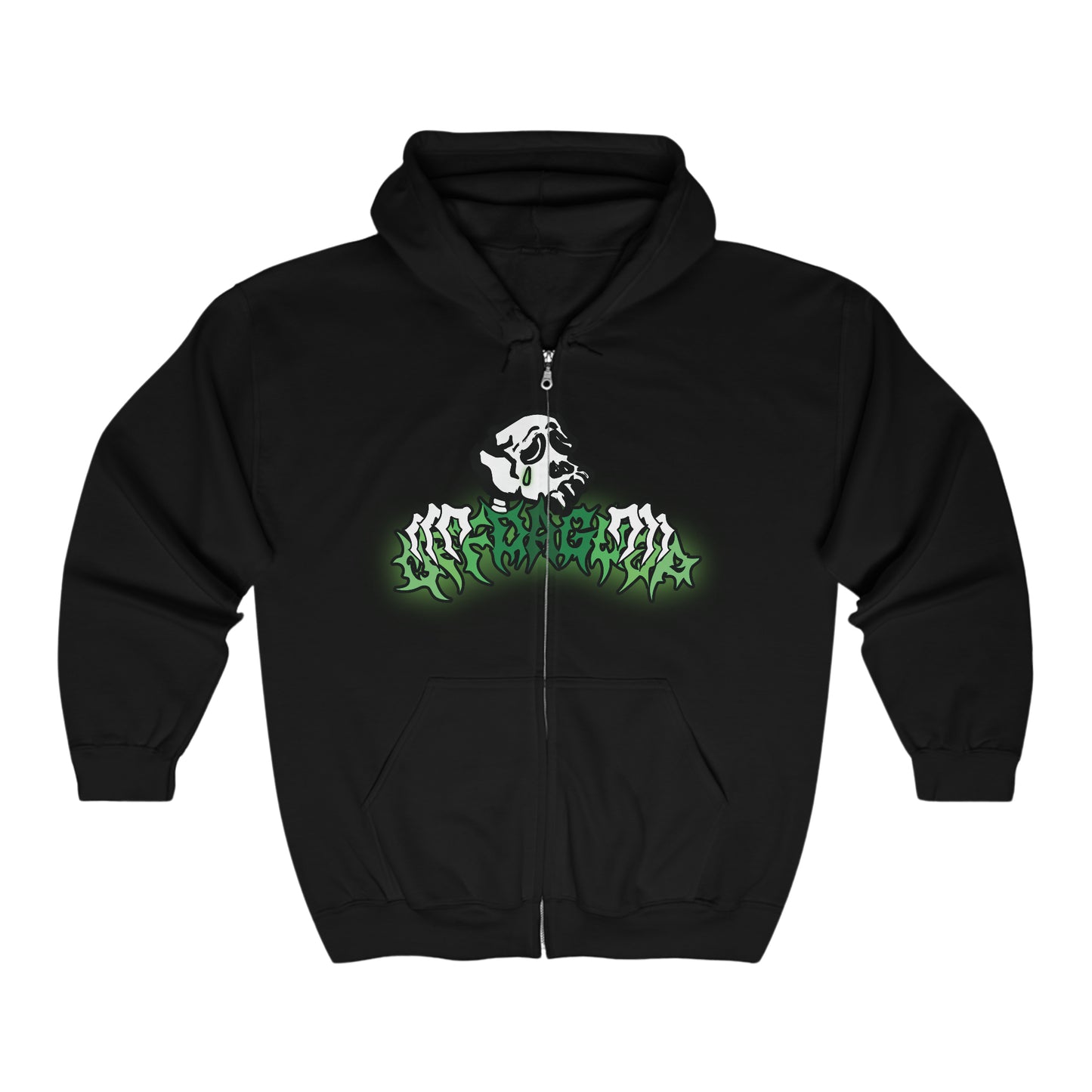 "OffDaGoop" Green Bones Zip-Up Hoodie