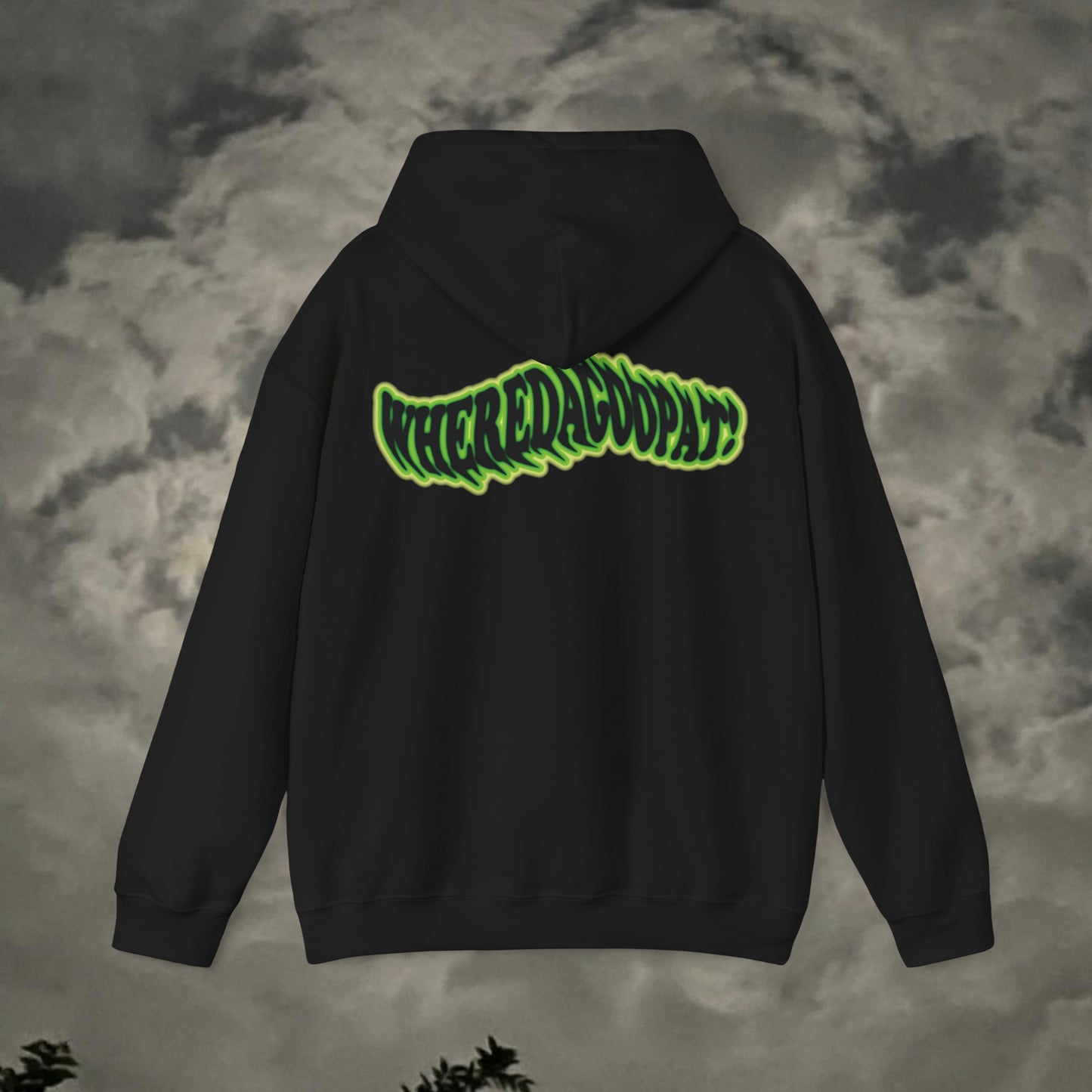 "Wheredagoopat!" Green Flow Hoodie