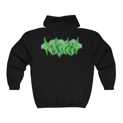 Mini Logo "ODG" Green 3D Zip-Up Hoodie