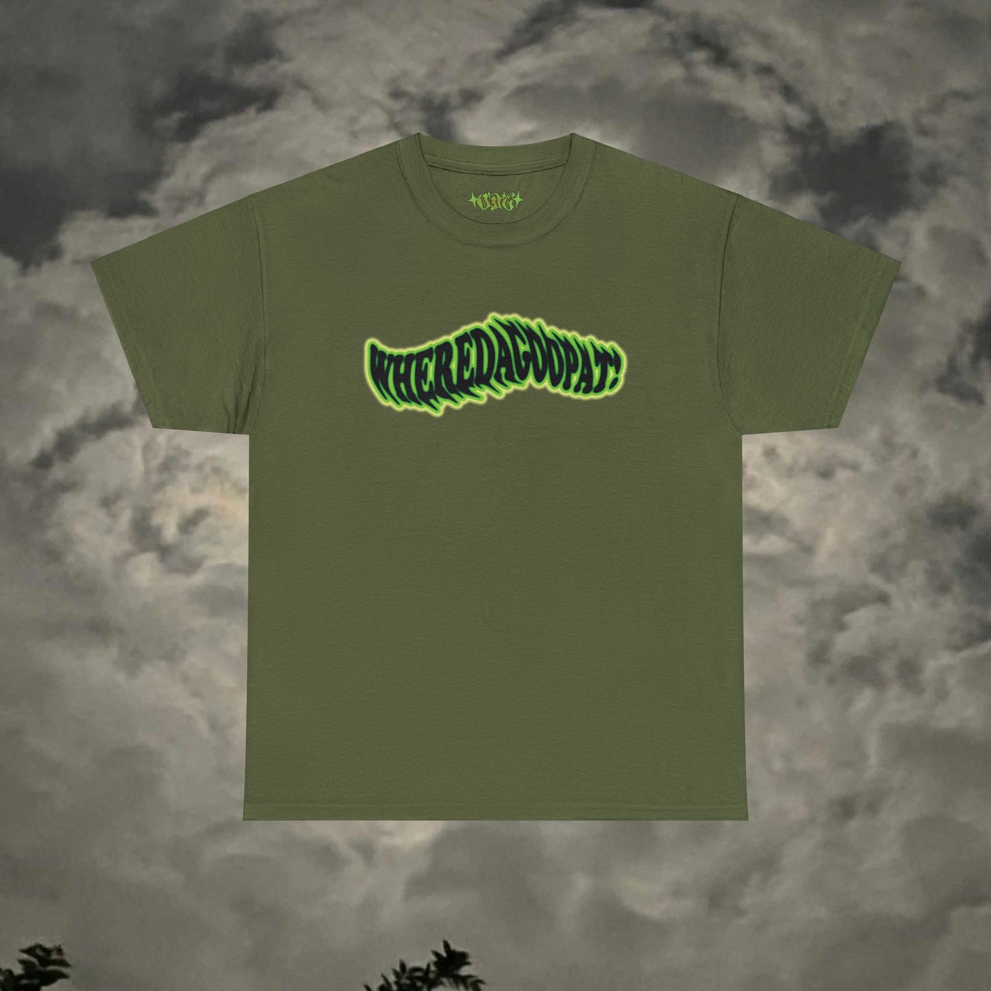 “Wheredagoopat!” Green Flow Tee