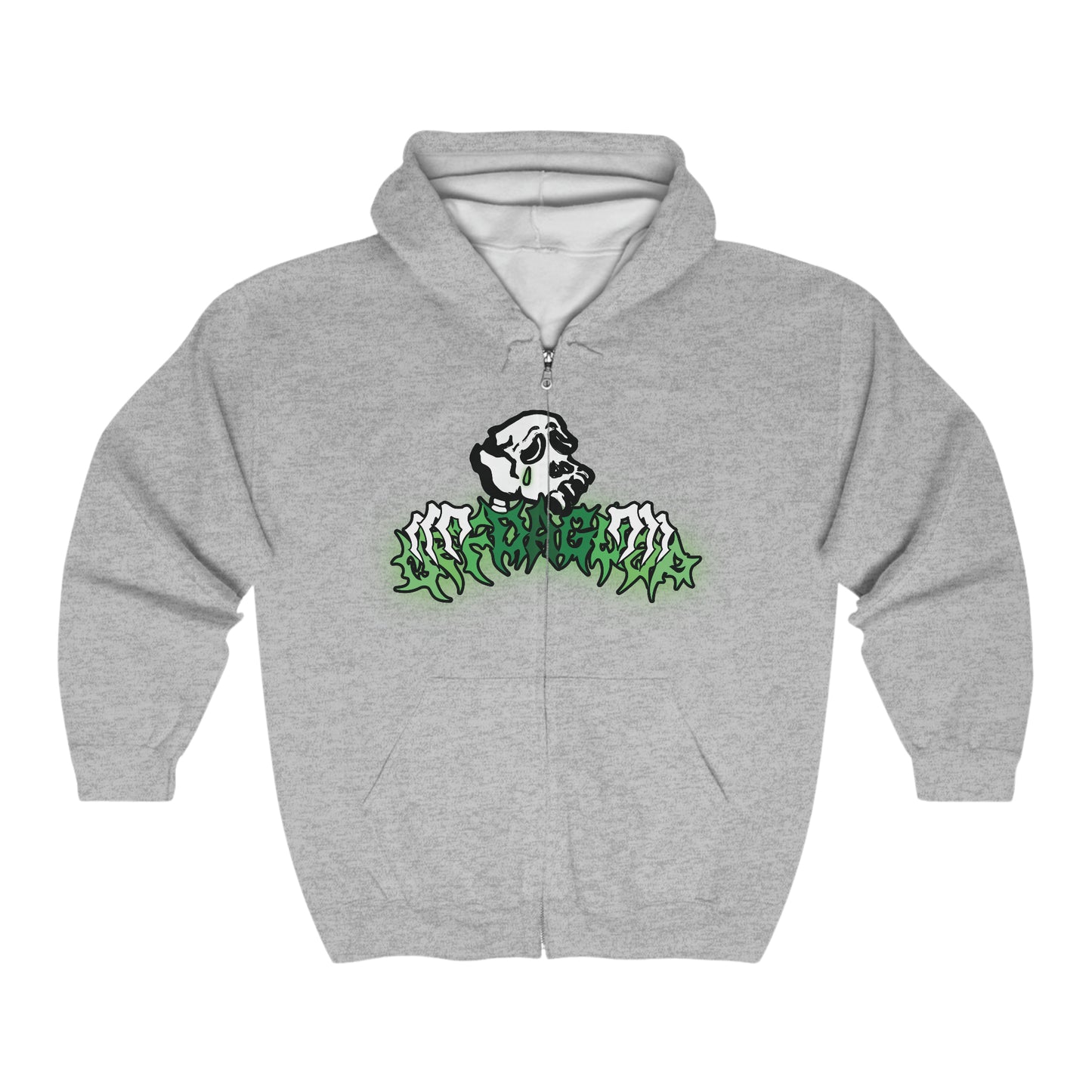 "OffDaGoop" Green Bones Zip-Up Hoodie