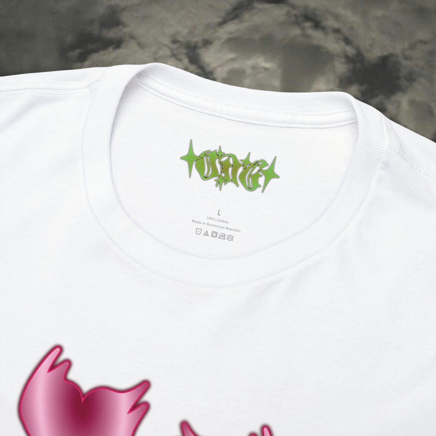 Wht/Pink "OffDaGoop" Six Heart Tee