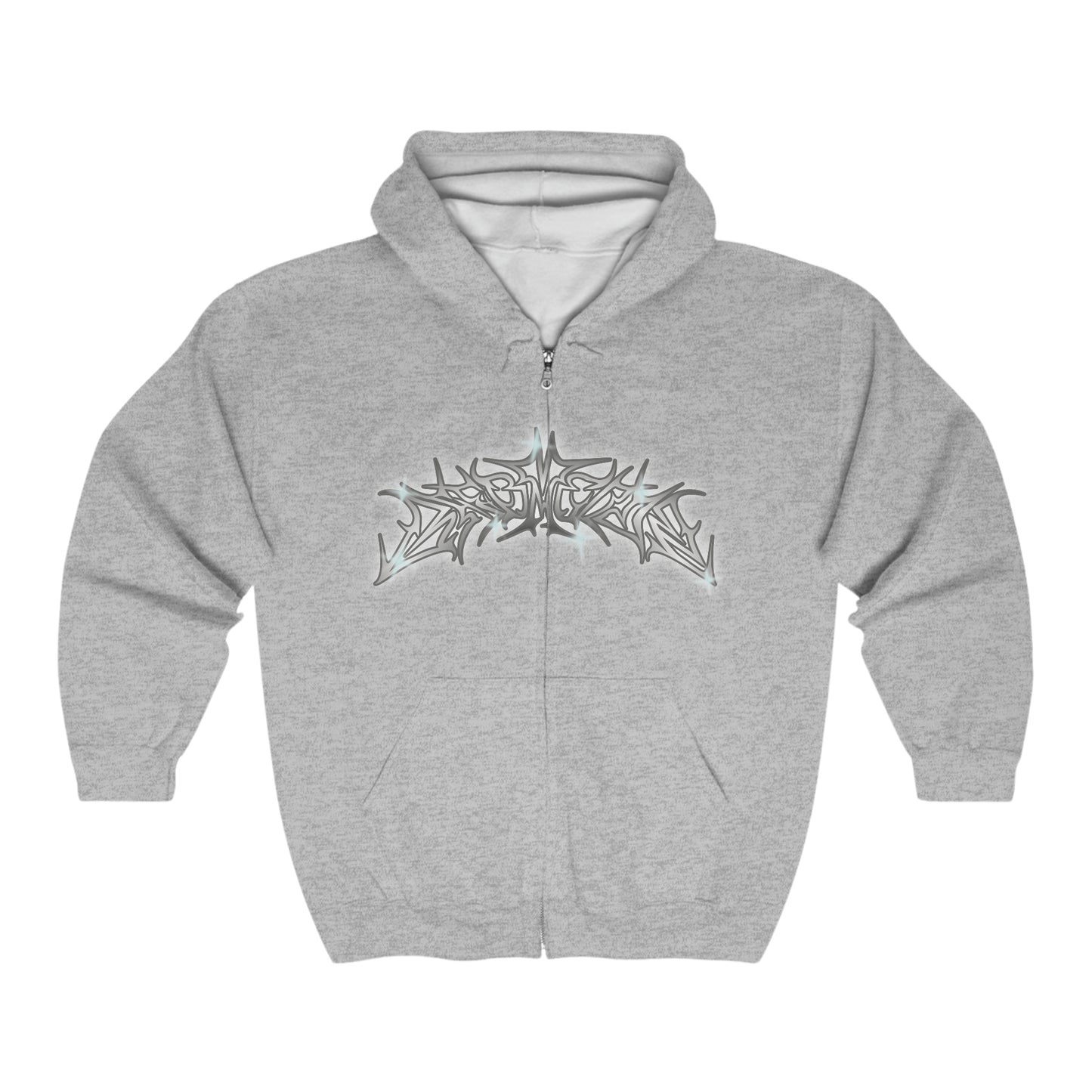 "OffDaGoop" Silver D-$cript Zip-Up Hoodie